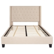 Flash Furniture Riverdale Upholstered Full Platform Bed in Beige