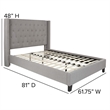 Flash Furniture Riverdale Upholstered Full Platform Bed in Light Gray