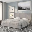 Flash Furniture Riverdale Upholstered King Platform Bed in Light Gray