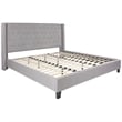 Flash Furniture Riverdale Upholstered King Platform Bed in Light Gray
