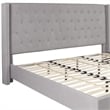 Flash Furniture Riverdale Upholstered King Platform Bed in Light Gray