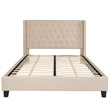 Flash Furniture Riverdale Upholstered Queen Platform Bed in Beige