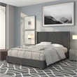 Flash Furniture Riverdale Upholstered Queen Platform Bed in Dark Gray