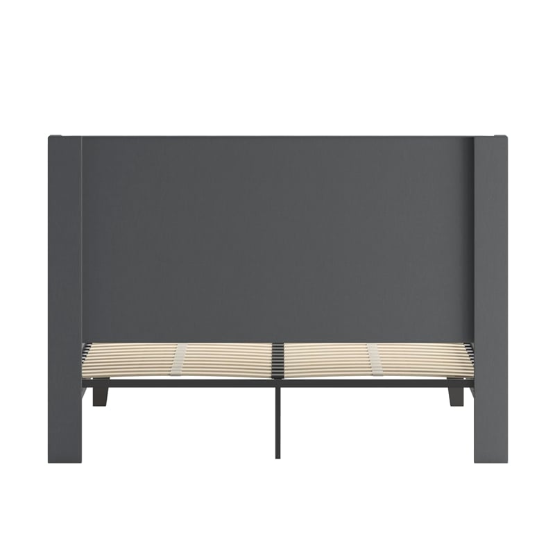 Flash Furniture Riverdale Upholstered Queen Platform Bed in Dark Gray