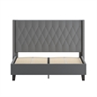 Flash Furniture Riverdale Upholstered Queen Platform Bed in Dark Gray