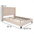 Flash Furniture Riverdale Upholstered Twin Platform Bed in Dark Gray