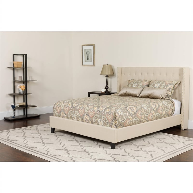 Flash Furniture Riverdale Upholstered Twin Platform Bed in Dark Gray