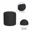 Flash Furniture Barrington Round Pouf Ottoman in Black