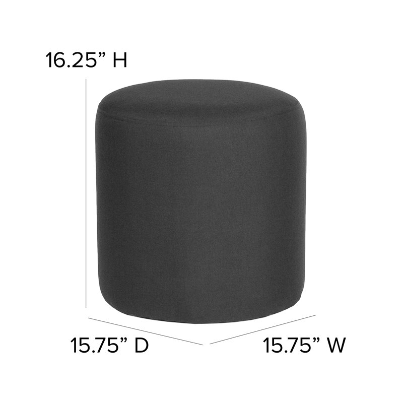 Flash Furniture Barrington Upholstered Round Ottoman Pouf in Black Fabric Flash Furniture Barrington Upholstered Round Ottoman Pouf in Black Fabric