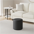 Flash Furniture Barrington Leather Round Pouf Ottoman in Black