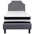 Flash Furniture Full Platform Panel Bed and Mattress in Light Gray