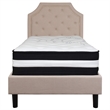 Flash Furniture King Platform Panel Bed and Mattress in Beige