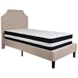 Flash Furniture Twin Platform Panel Bed and Mattress in Black