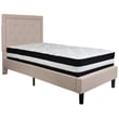 Flash Furniture King Platform Panel Bed and Mattress in Black