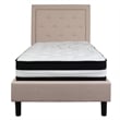 Flash Furniture King Platform Panel Bed and Mattress in Light Gray