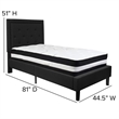 Flash Furniture Twin Platform Panel Bed and Mattress in Black