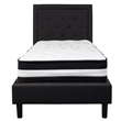 Flash Furniture Twin Platform Panel Bed and Mattress in Black