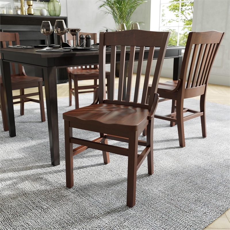 Flash Furniture Hercules Dining Side Chair in Walnut