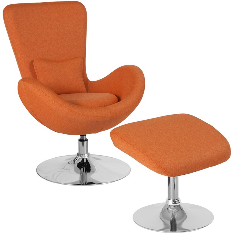 With Ottoman In Orange