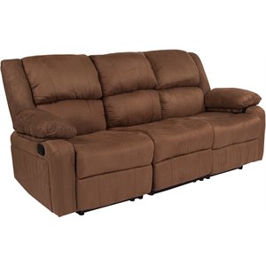 flash furniture harmony reclining sofa in brown