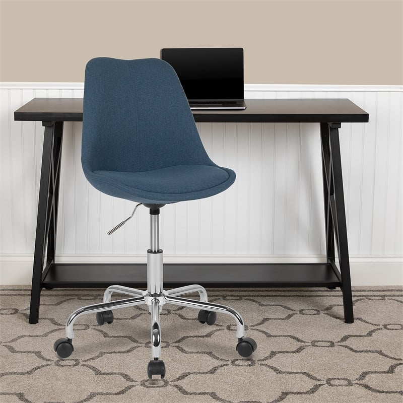 Flash Furniture Mid Back Swivel Office Chair in Blue