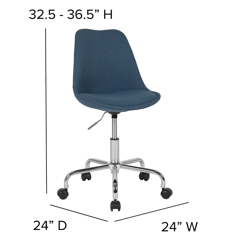 Flash Furniture Mid Back Swivel Office Chair in Blue