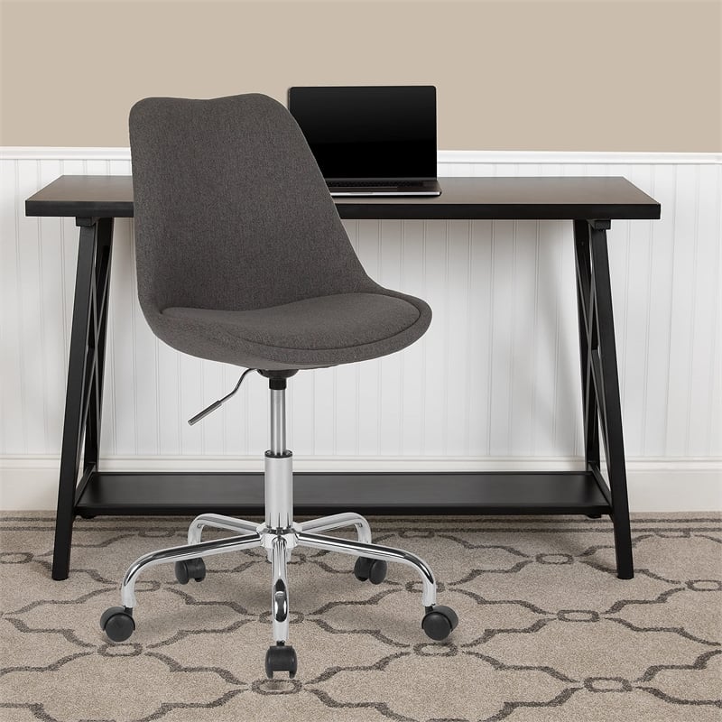 Flash Furniture Mid Back Swivel Office Chair in Dark Gray