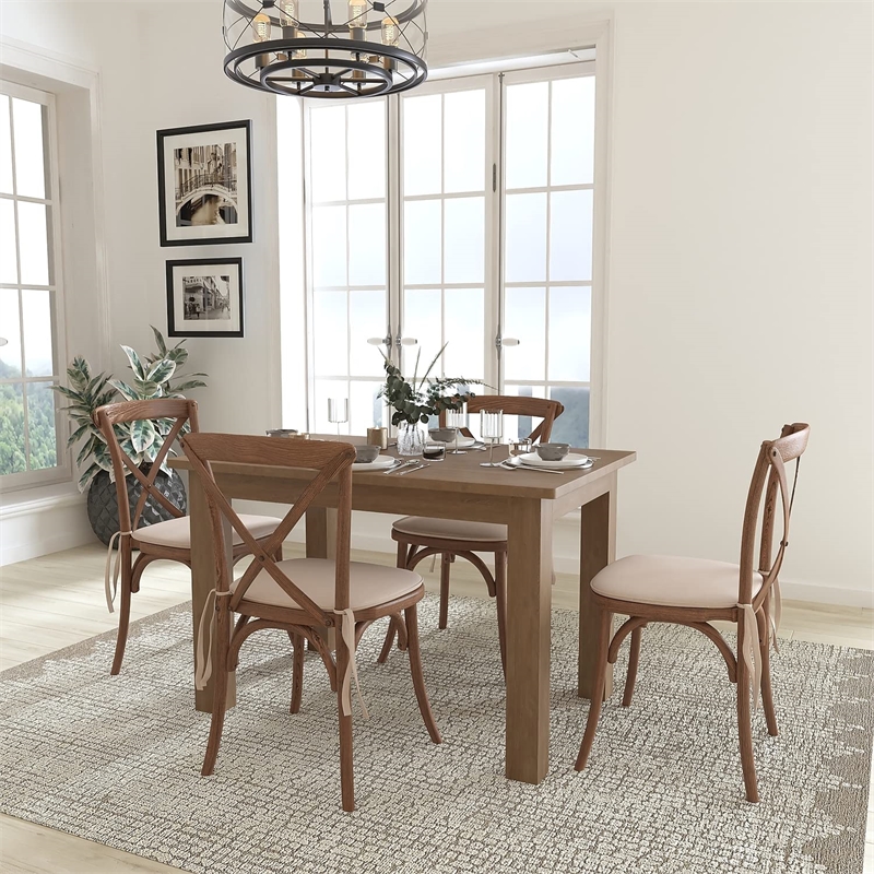 Flash Furniture 5 Piece Dining Set in Antique Rustic