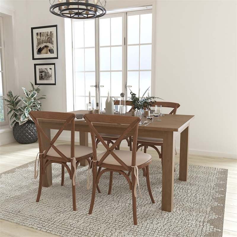 Flash Furniture 5 Piece Dining Set in Antique Rustic