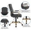 Flash Furniture High Back Leather Swivel Office Chair in Black