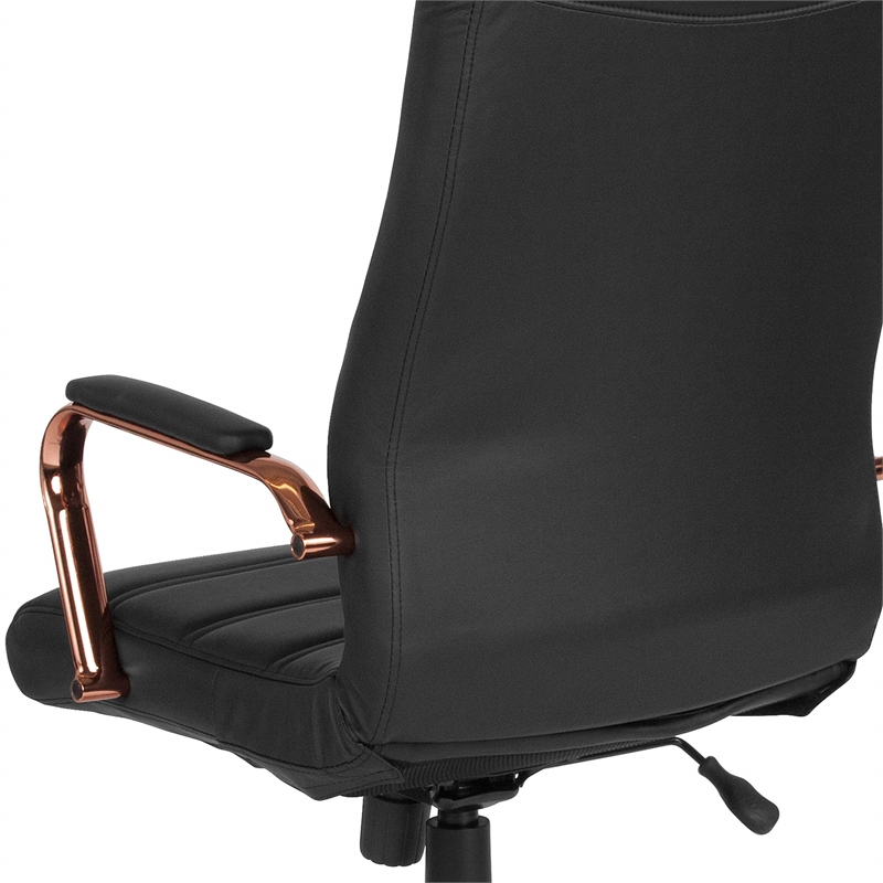 Flash Furniture High Back Leather Swivel Office Chair in Black