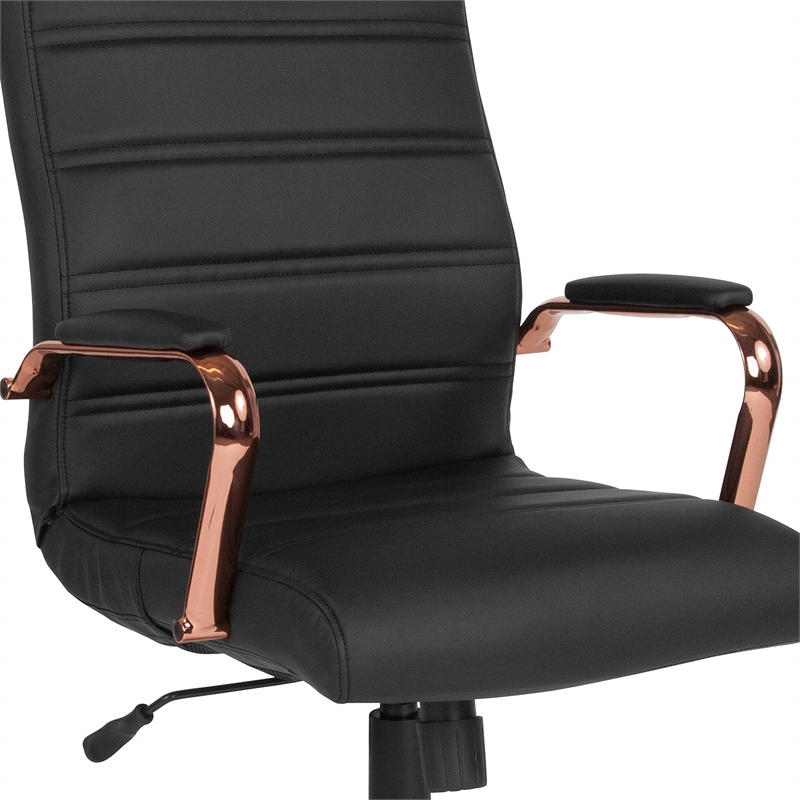 Flash Furniture High Back Leather Swivel Office Chair in Black