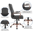Flash Furniture High Back Leather Swivel Office Chair in Black