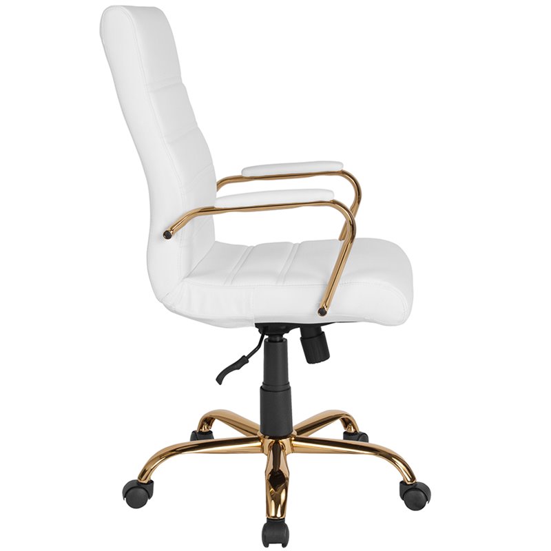 Flash Furniture High Back Leather Swivel Office Chair in White