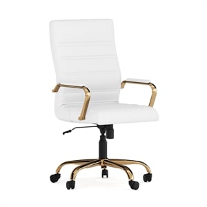 Flash Furniture High Back Leather Swivel Office Chair in White