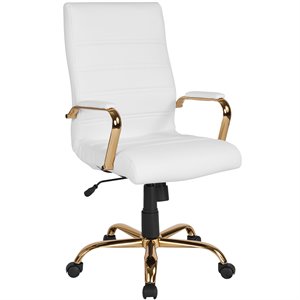 Flash Furniture High Back Leather Swivel Office Chair in White