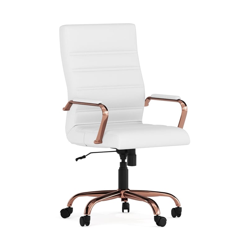 Flash Furniture High Back Leather Swivel Office Chair in White