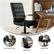 Flash Furniture Mid Back LeatherSoft Office Swivel Chair in Black and Rose Gold
