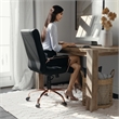 Flash Furniture Mid Back LeatherSoft Office Swivel Chair in Black and Rose Gold