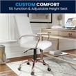 Flash Furniture Mid Back Leather Office Swivel Chair in White and Rose Gold