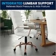 Flash Furniture Mid Back Leather Office Swivel Chair in White and Rose Gold