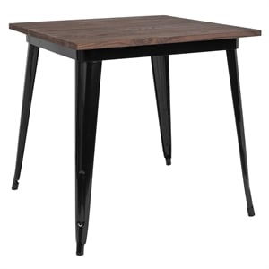 Flash Furniture 32&quot Square Dining Table in Walnut and Black