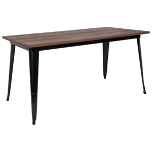 Flash Furniture 60&quot Dining Table in Walnut and Black