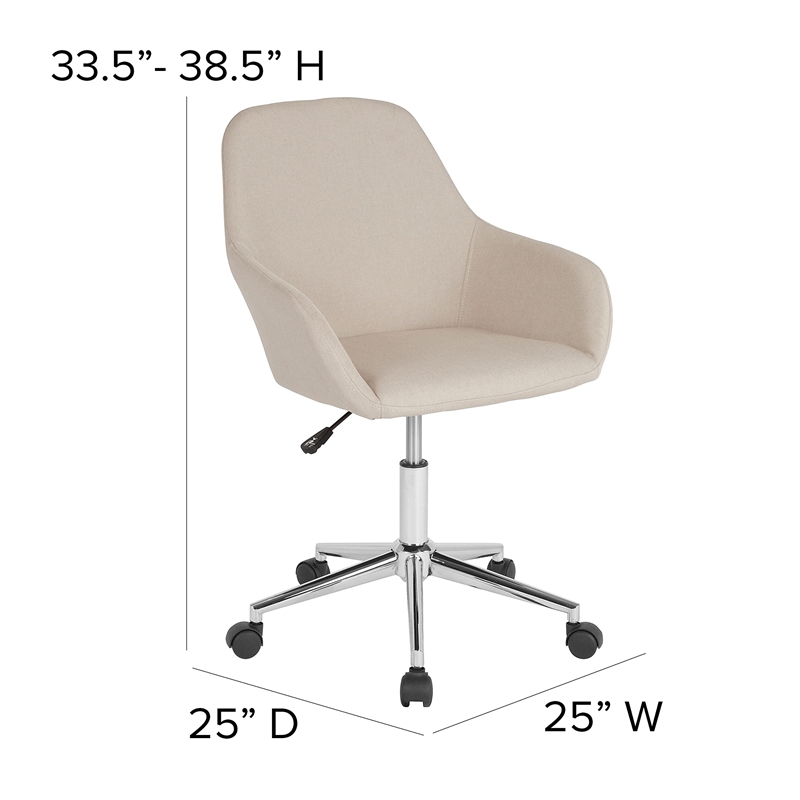 Flash Furniture Cortana Home Mid Back Swivel Office Chair in Beige