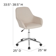 Flash Furniture Cortana Home Mid Back Swivel Office Chair in Beige