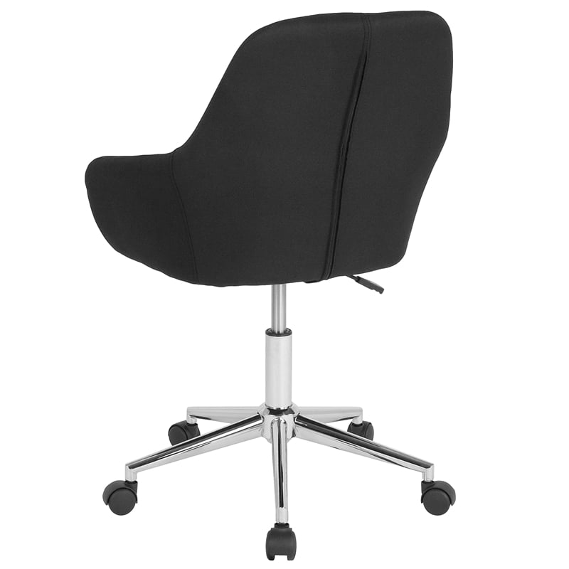 Flash Furniture Cortana Home Mid Back Swivel Office Chair in Black