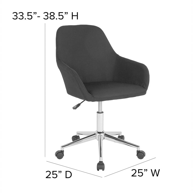 Flash Furniture Cortana Home Mid Back Swivel Office Chair in Black