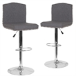 Flash Furniture Bellagio Leather Adjustable Bar Stool in Black