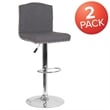 Flash Furniture Bellagio Leather Adjustable Bar Stool in Black
