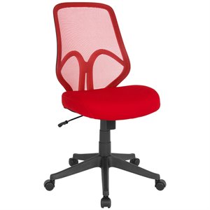 Flash Furniture Salerno High Back Mesh Swivel Office Chair in Red